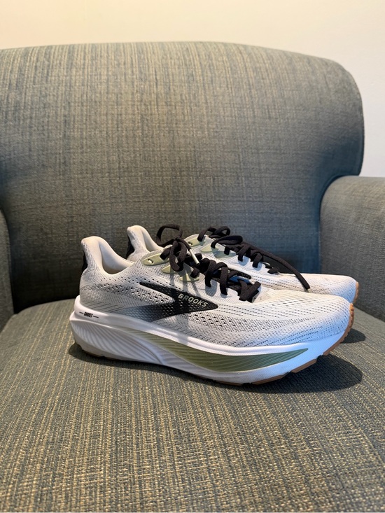 Brooks Other - Brooks Mens White Running Shoes with Black and Olive Accents
